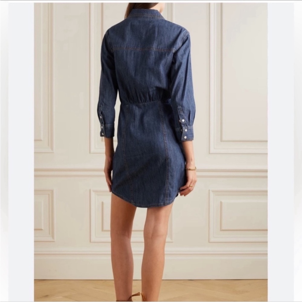 NWOT Veronica Beard Keston Casual Dark Blue Denim Shirt Dress 10 / 8 - Picture 4 of 13